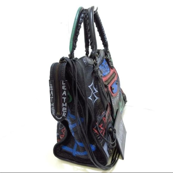 Balenciaga Black Graffiti City Bag - Picture 2 of 15